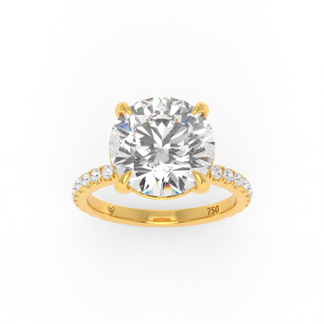 Abigail Round With Diamond Band Engagement Ring