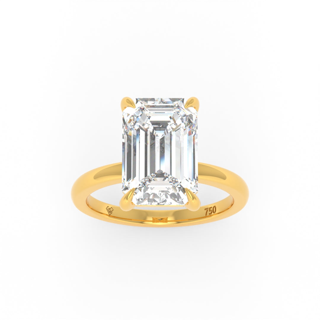 Noémie Solitaire Emerald Cut With Diamond Engagement Ring