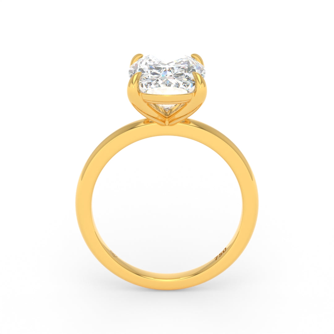 Noémie Solitaire Cushion Cut With Diamond Engagement Ring