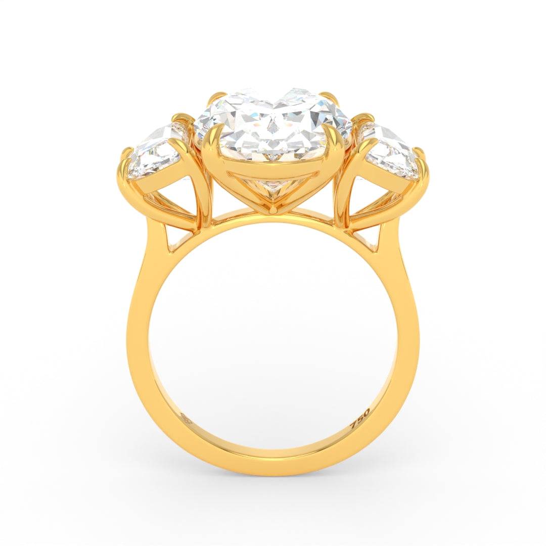 Kamala Oval Cut Diamond Engagement Ring with Half Moon Cut Side Diamonds