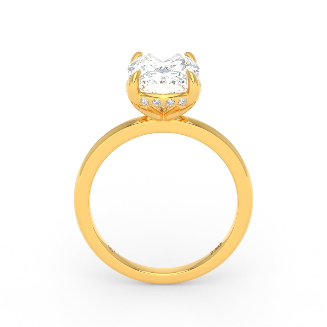 Léa Cushion Cut Diamond With Hidden Halo Engagement Ring