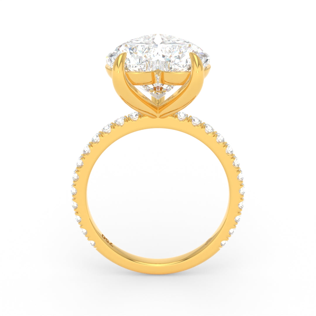 Abigail Heart With Diamond Band Engagement Ring