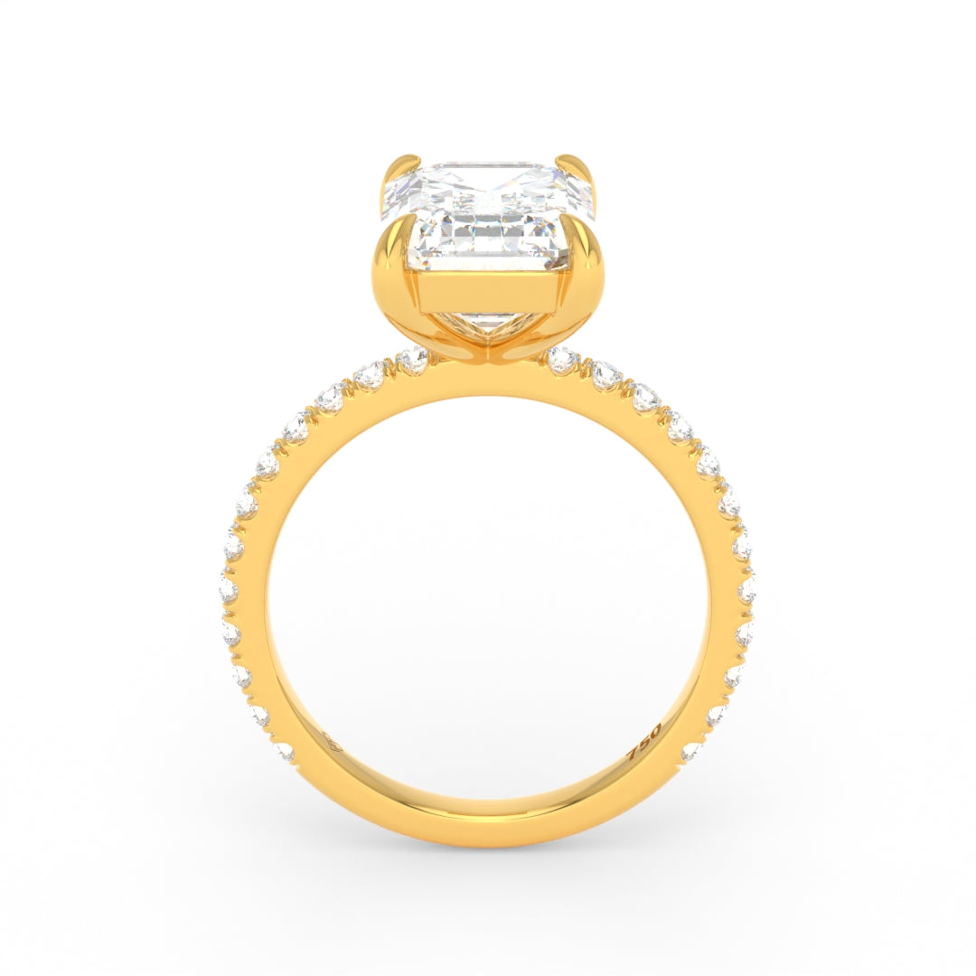 Abigail Emerald With Diamond Band Engagement Ring