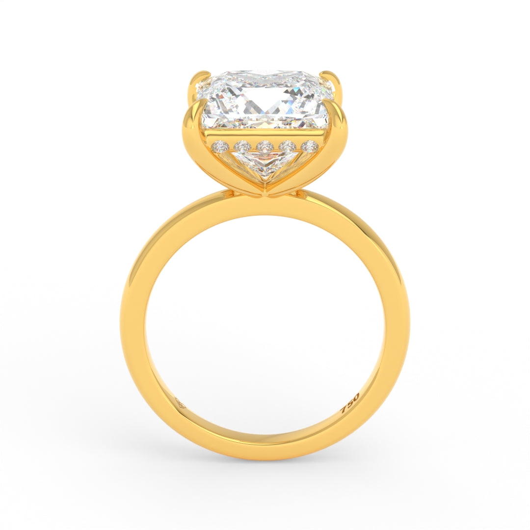 Léa Princess Cut Diamond With Hidden Halo Engagement Ring