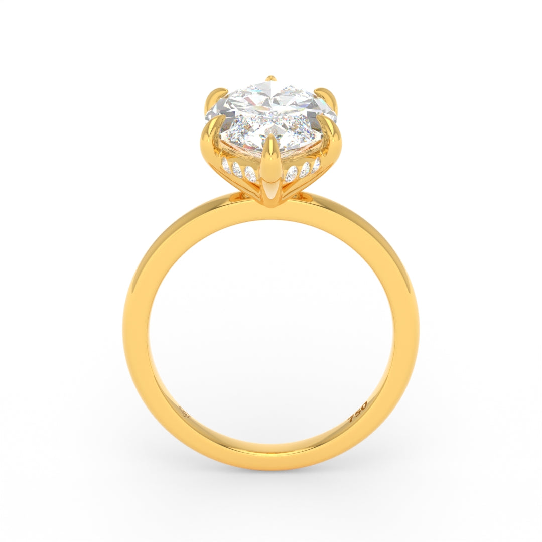 Léa Marquise Cut Diamond With Hidden Halo Engagement Ring