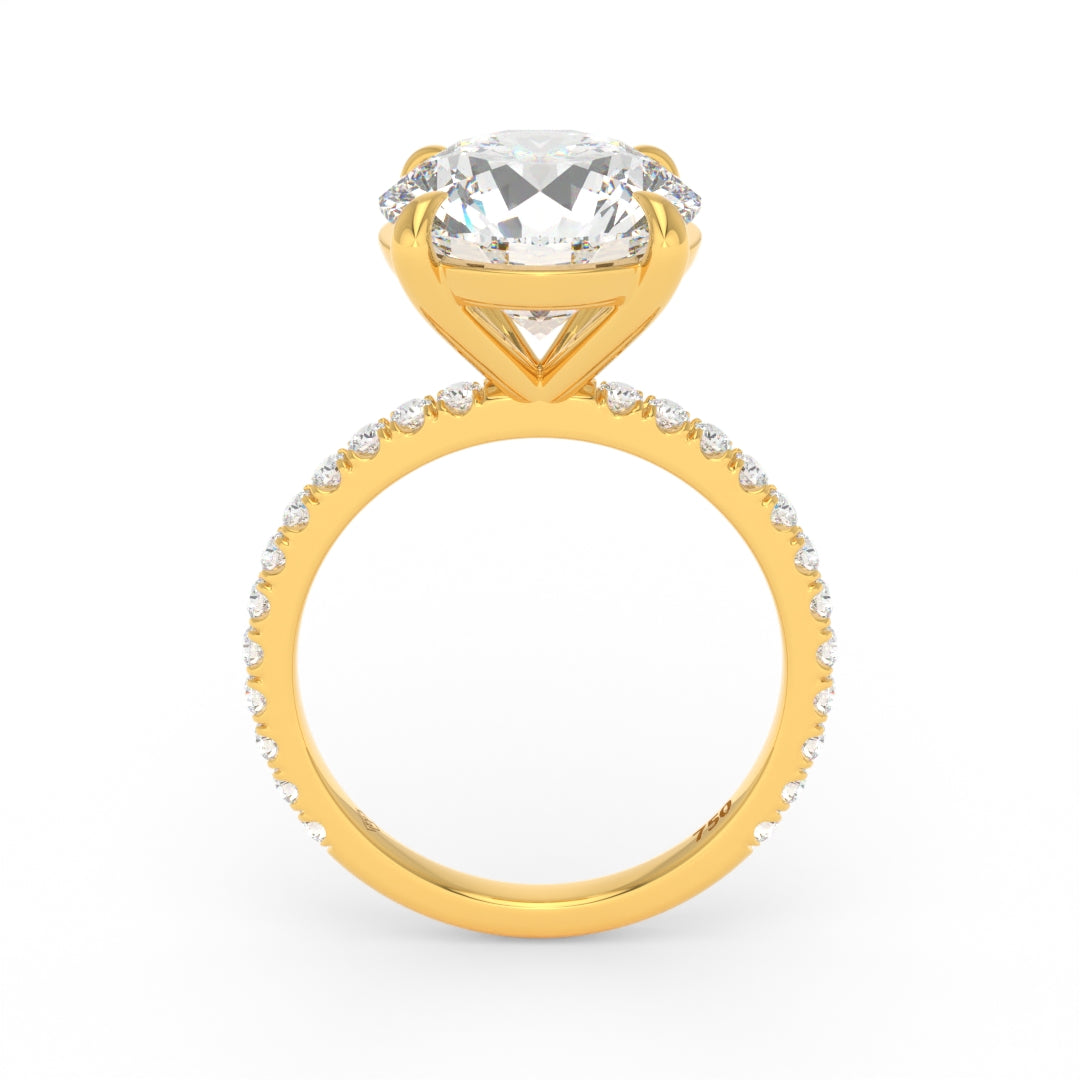 Abigail Round With Diamond Band Engagement Ring