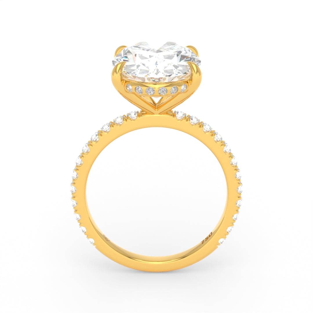 Chloé Oval Cut Diamond Engagement Ring with Diamond Hidden Halo and Diamond Band