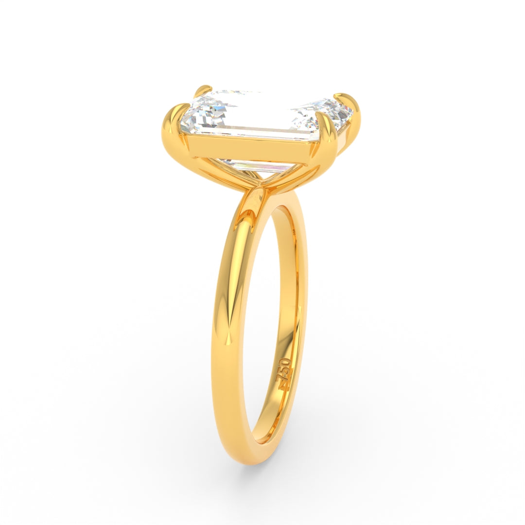 Noémie Solitaire Emerald Cut With Diamond Engagement Ring