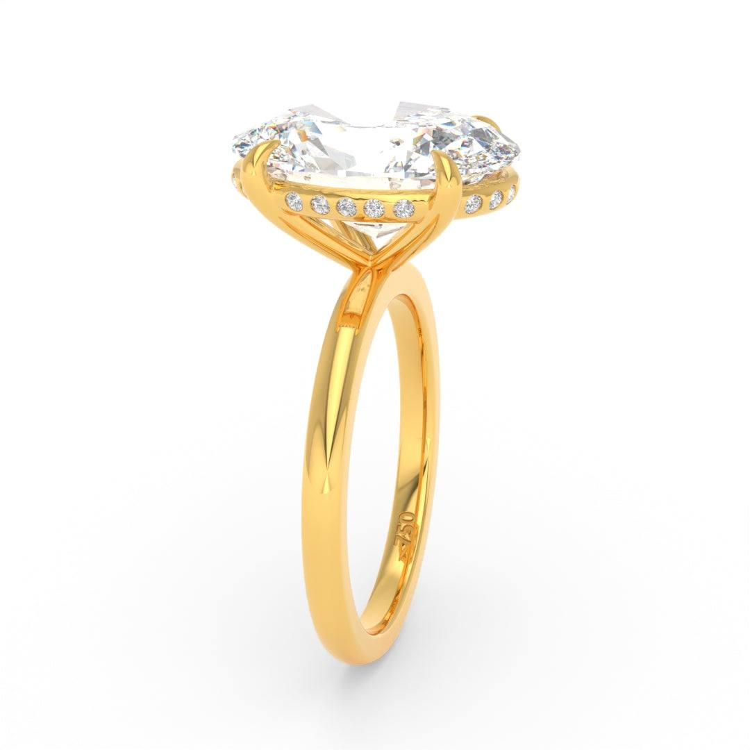 Léa Oval Cut Diamond With Hidden Halo Engagement Ring