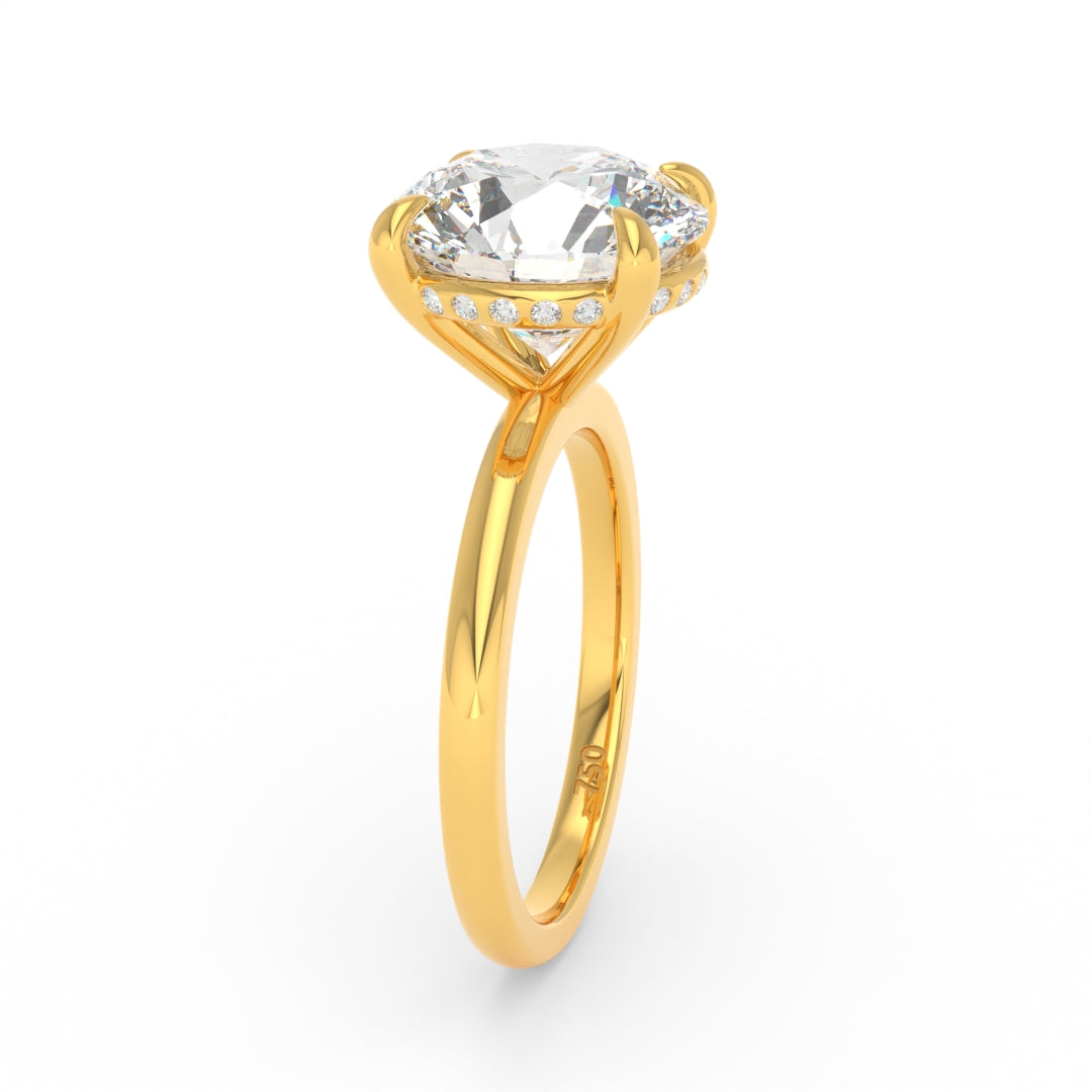 Léa Round Cut Diamond With Hidden Halo Engagement Ring