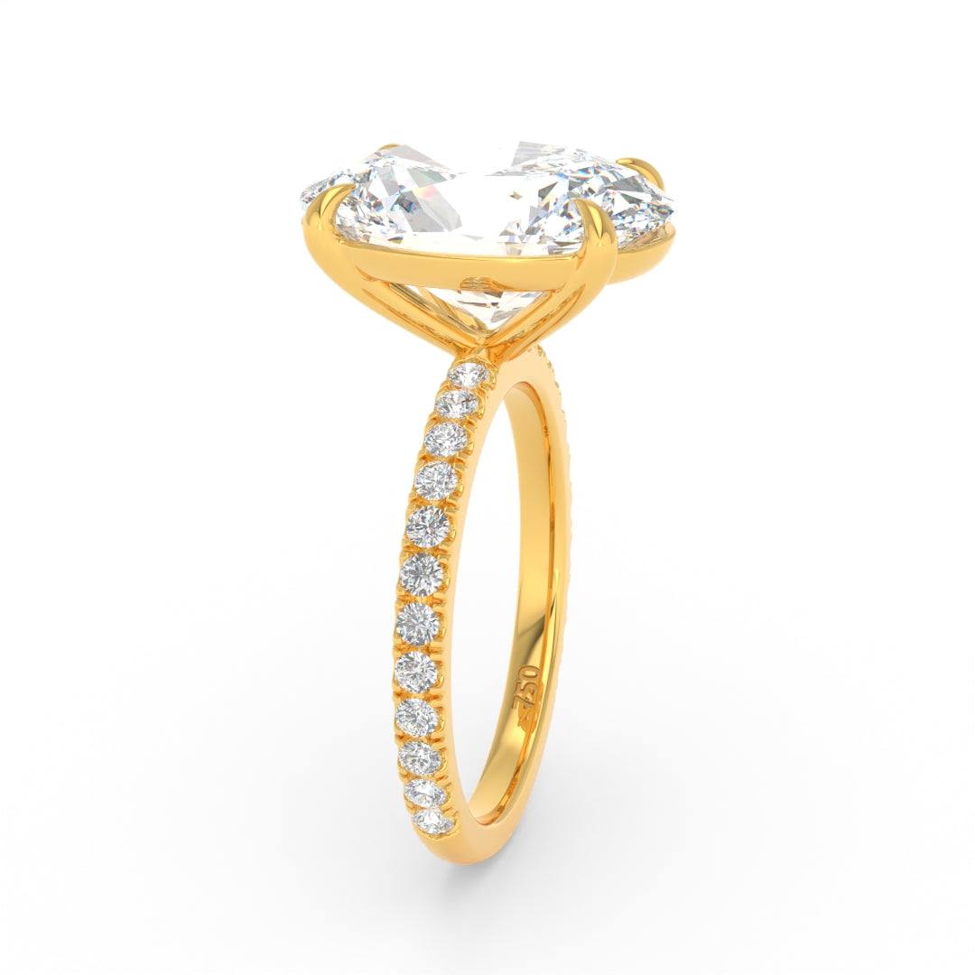 Abigail Oval With Diamond Band Engagement Ring