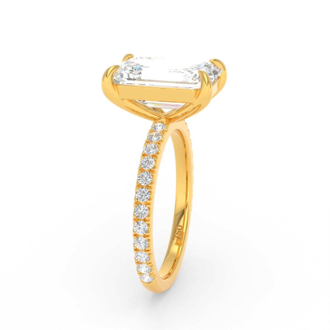 Abigail Emerald With Diamond Band Engagement Ring