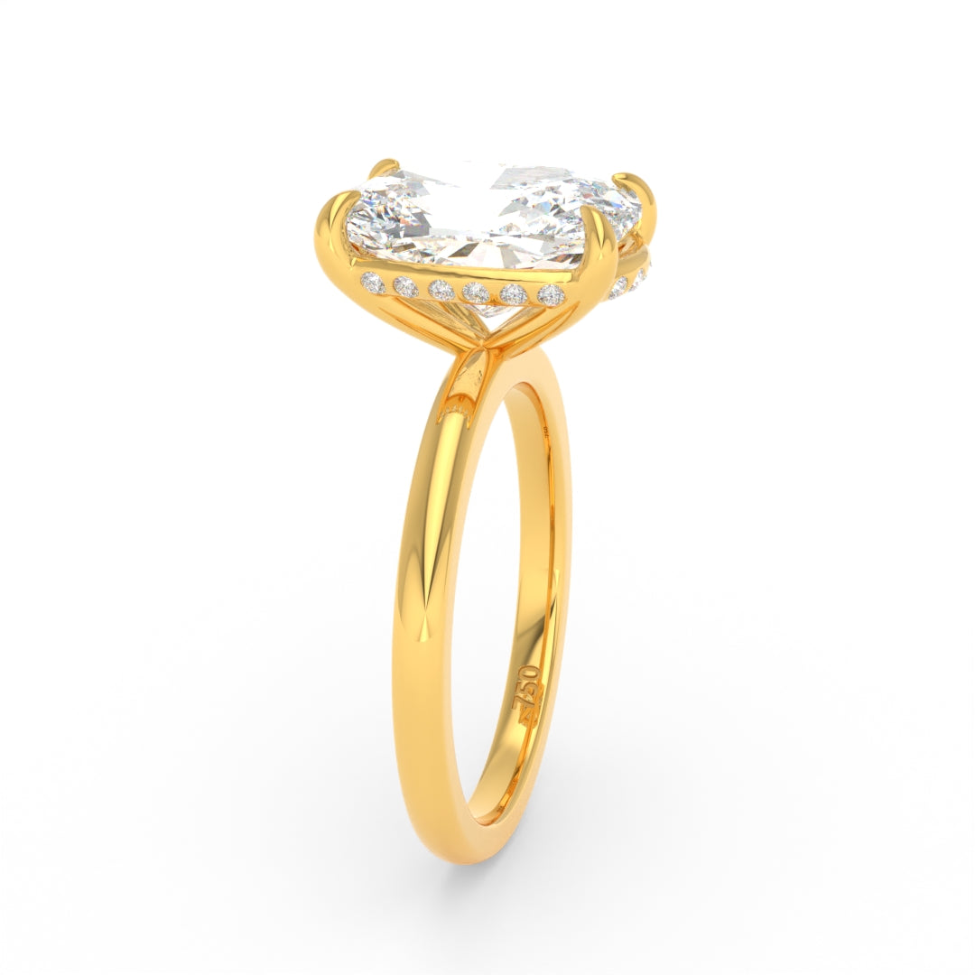 Léa Cushion Cut Diamond With Hidden Halo Engagement Ring