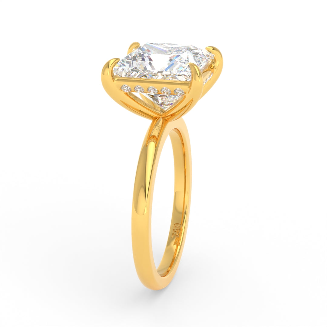 Léa Princess Cut Diamond With Hidden Halo Engagement Ring