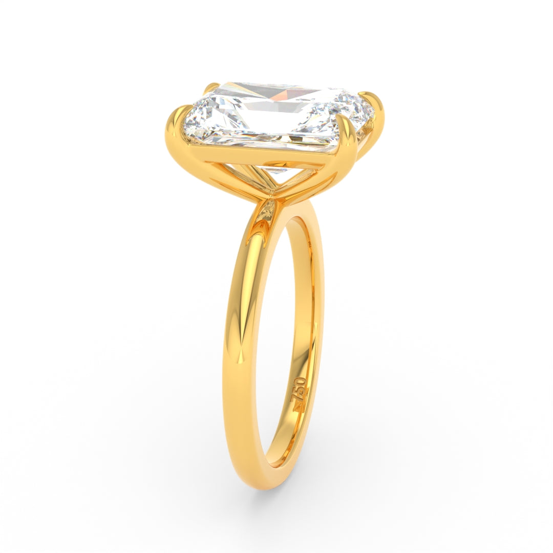 Noémie Solitaire Radiant Cut With Diamond Engagement Ring