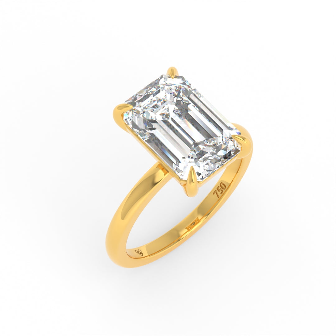 Noémie Solitaire Emerald Cut With Diamond Engagement Ring