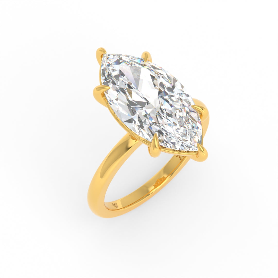 Noémie Solitaire Marquise Cut With Diamond Ring