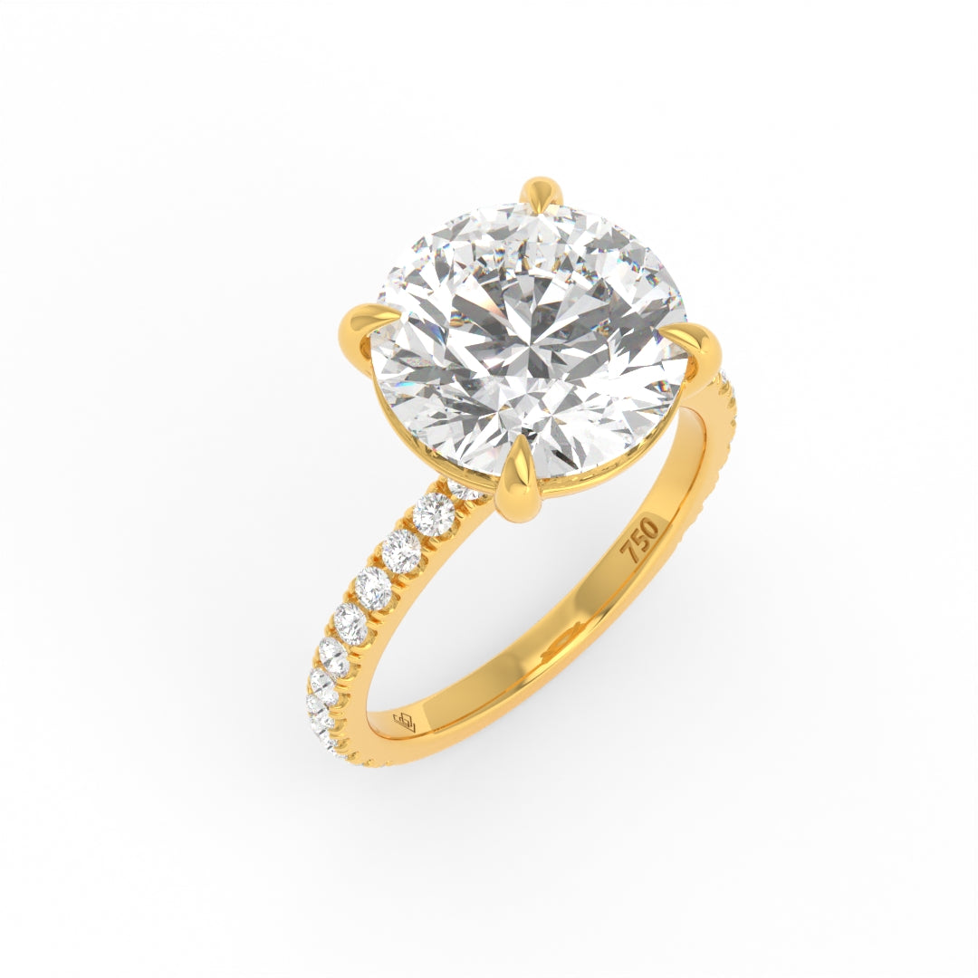 Abigail Round With Diamond Band Engagement Ring