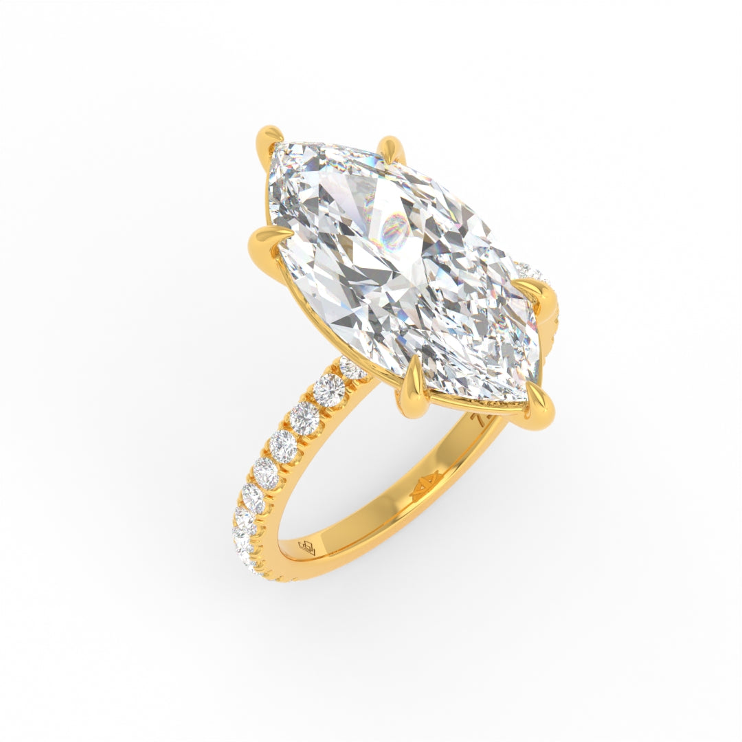Abigail Marquise With Diamond Band Engagement Ring