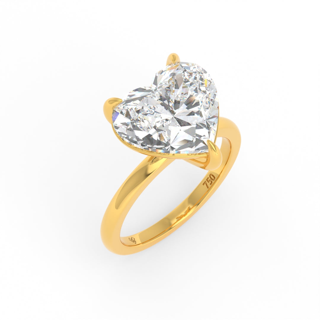 Noémie Solitaire Heart Cut With Diamond Engagement Ring