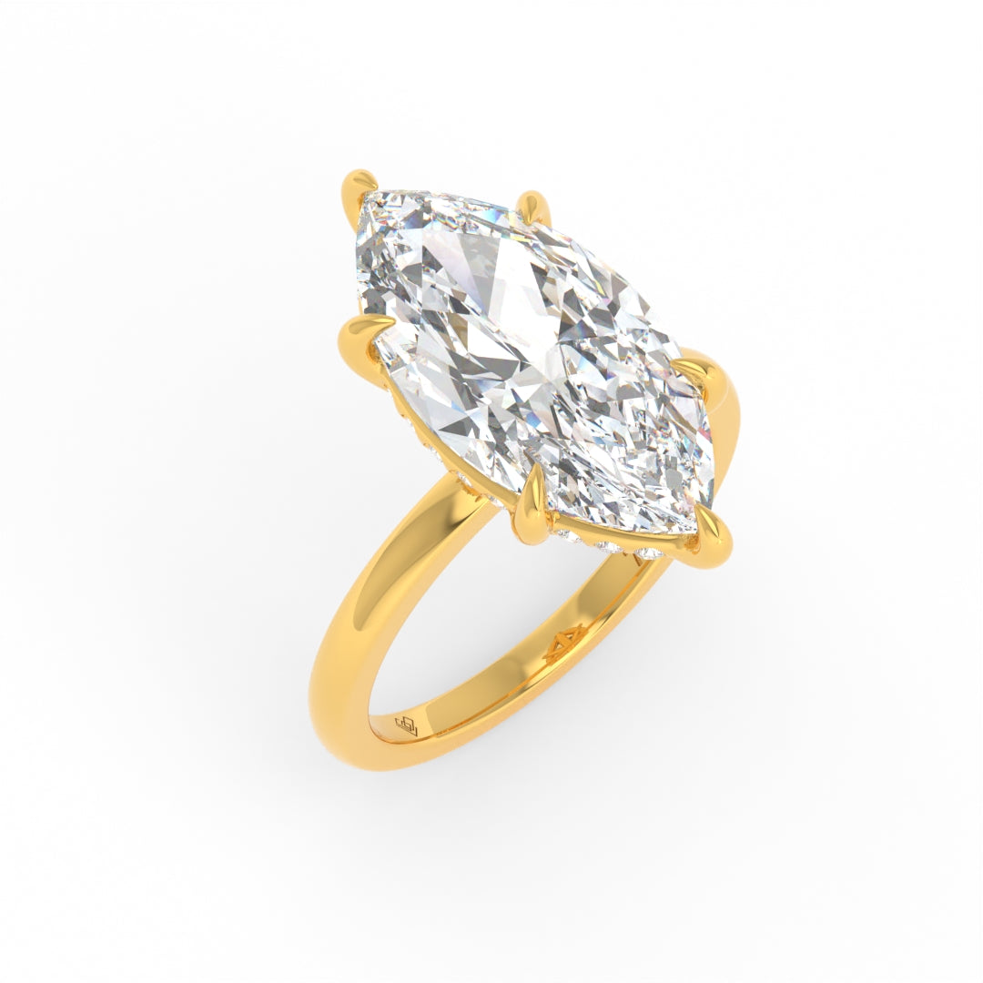 Léa Marquise Cut Diamond With Hidden Halo Engagement Ring