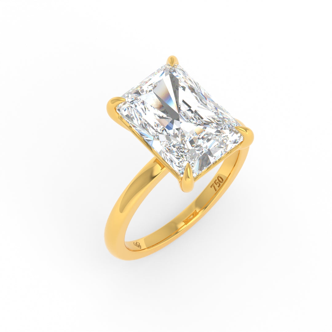 Noémie Solitaire Radiant Cut With Diamond Engagement Ring