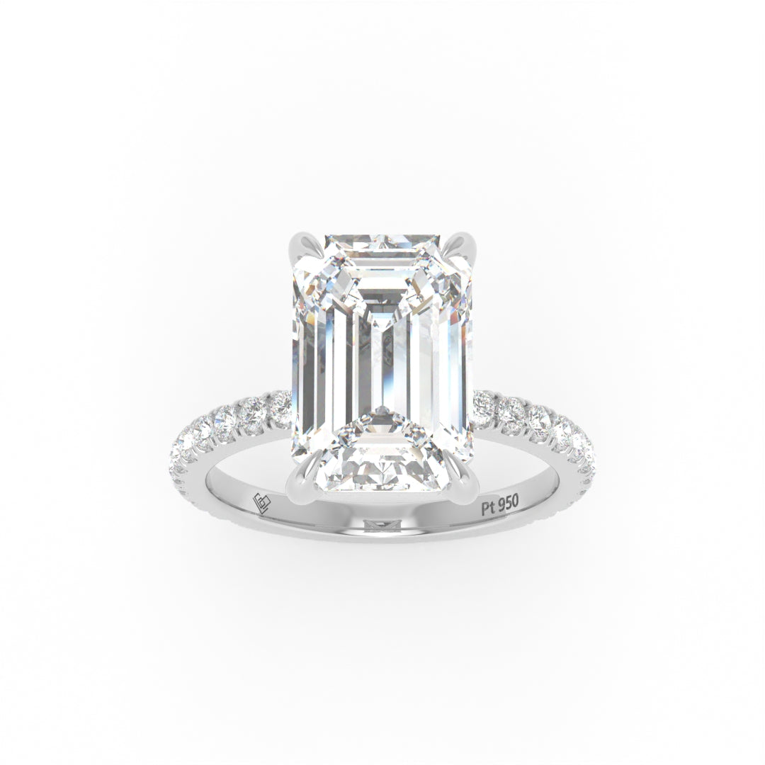 Abigail Emerald With Diamond Band Engagement Ring