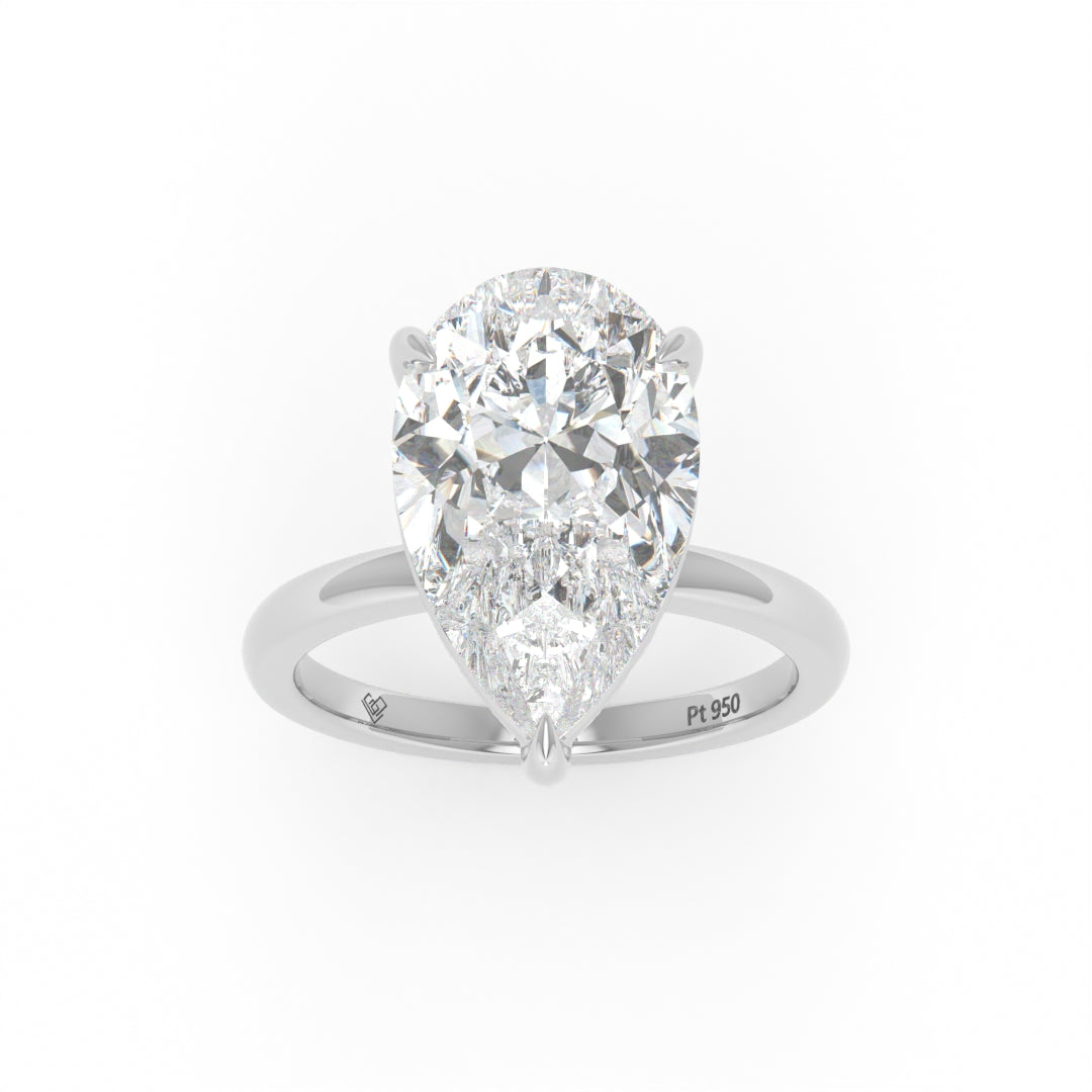 Léa Pear Cut Diamond With Hidden Halo Engagement Ring