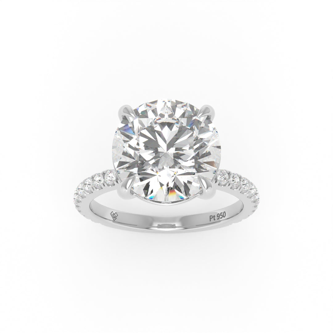 Abigail Round With Diamond Band Engagement Ring