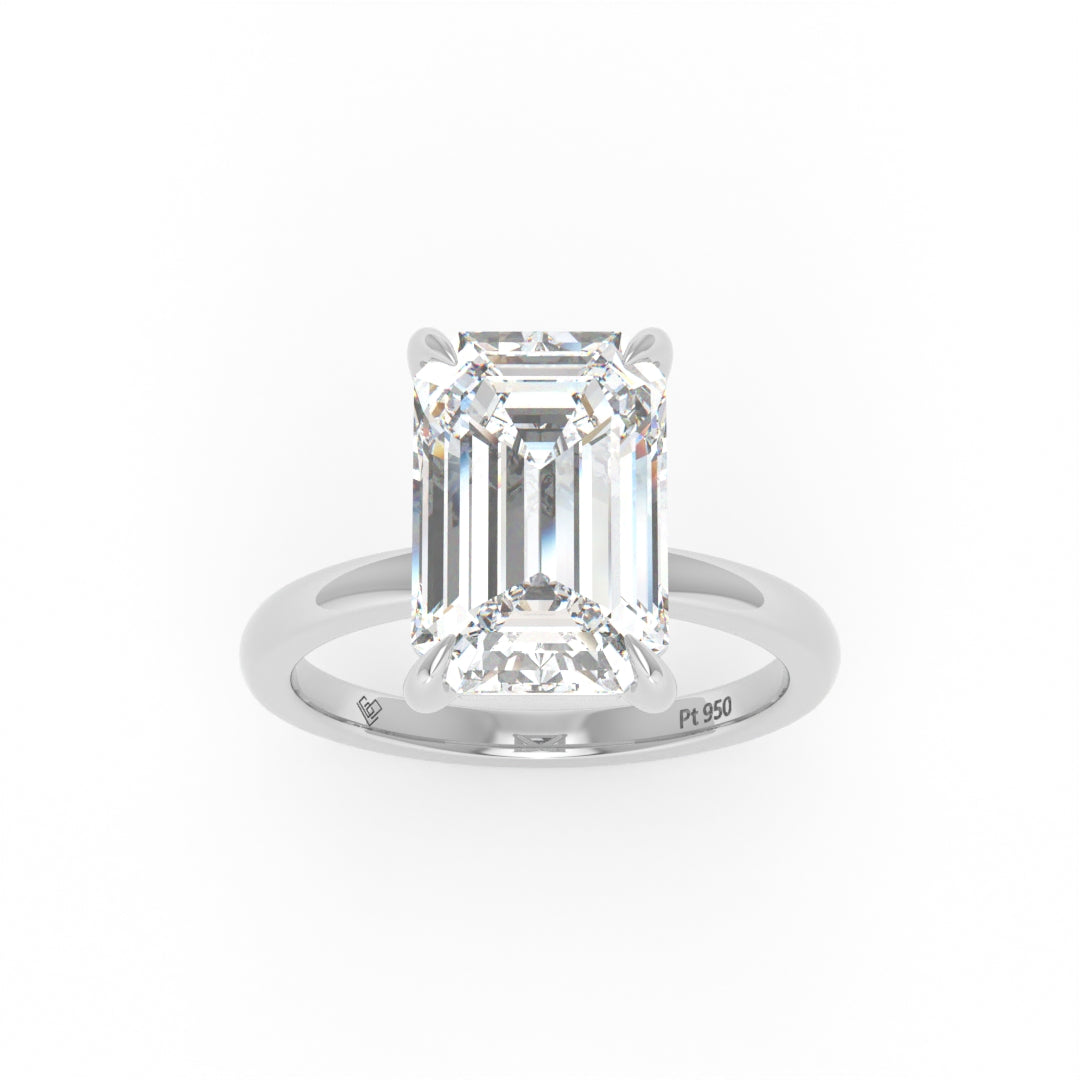 Noémie Solitaire Emerald Cut With Diamond Engagement Ring