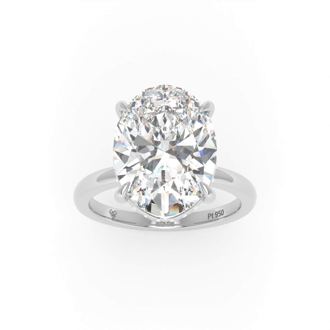 Léa Oval Cut Diamond With Hidden Halo Engagement Ring