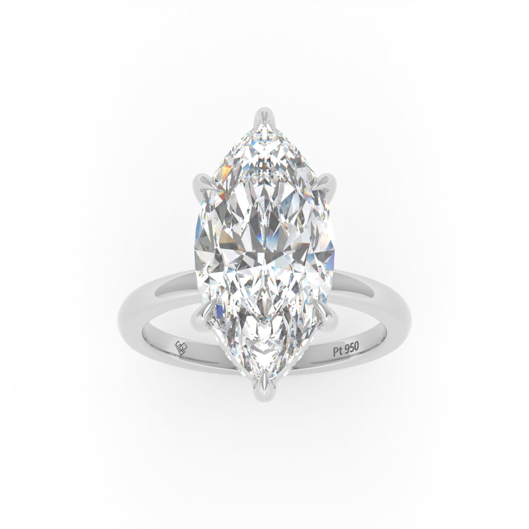 Léa Marquise Cut Diamond With Hidden Halo Engagement Ring
