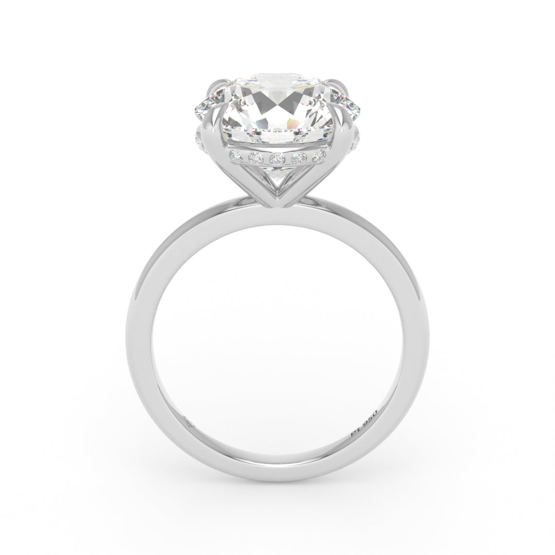 Léa Round Cut Diamond With Hidden Halo Engagement Ring