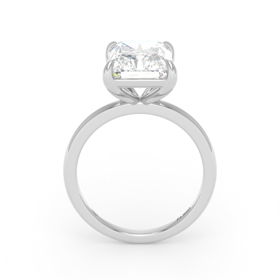 Noémie Solitaire Radiant Cut With Diamond Engagement Ring