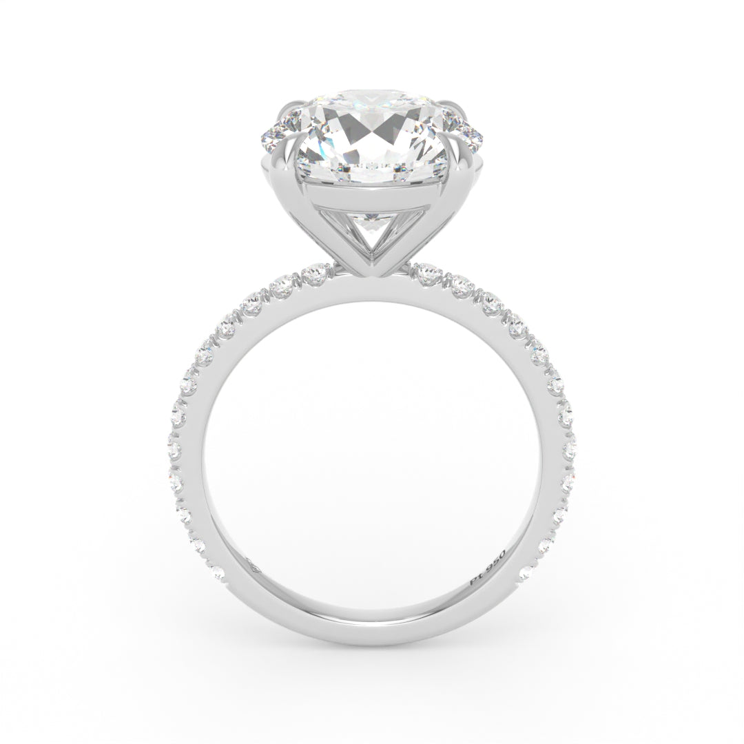 Abigail Round With Diamond Band Engagement Ring