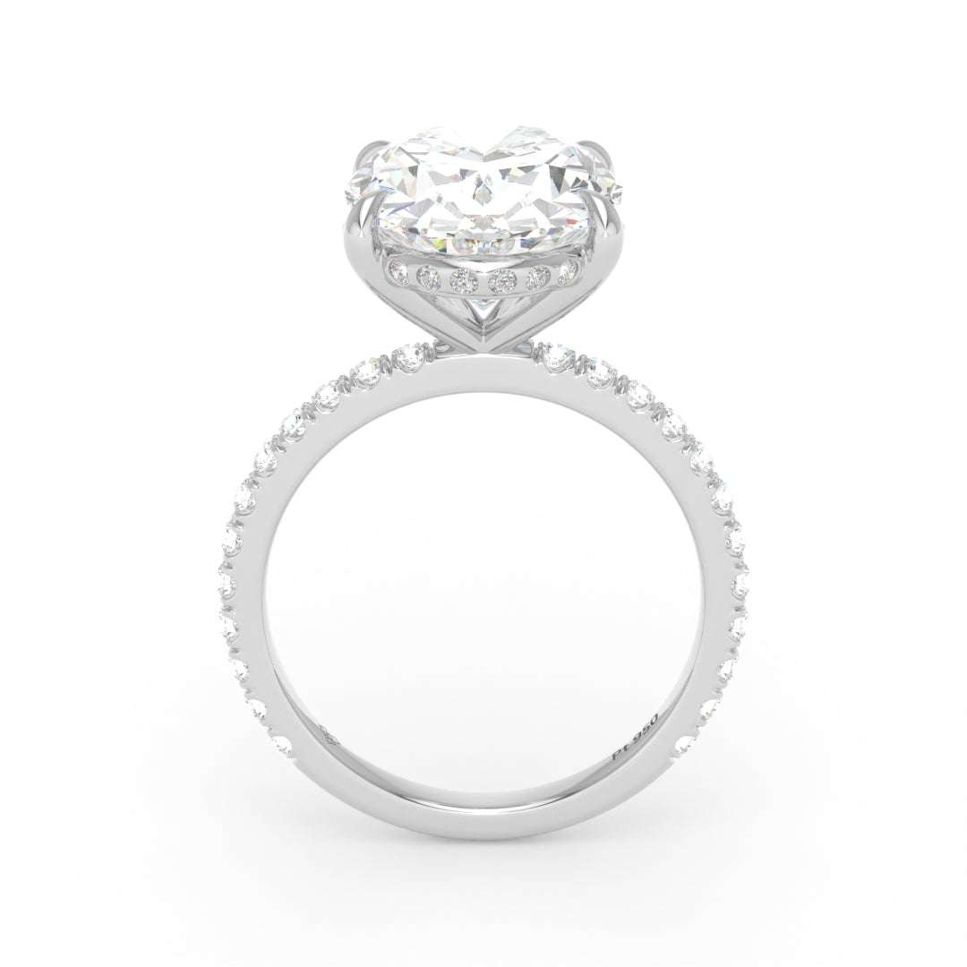 Chloé Oval Cut Diamond Engagement Ring with Diamond Hidden Halo and Diamond Band