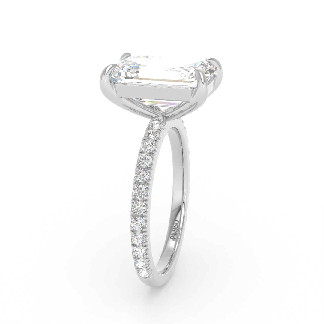 Abigail Emerald With Diamond Band Engagement Ring