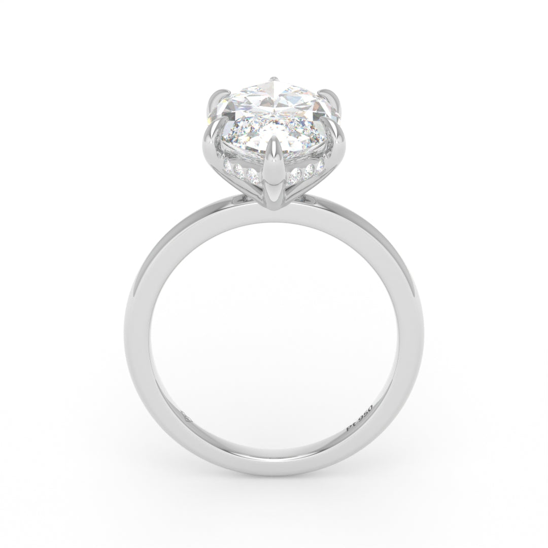 Léa Marquise Cut Diamond With Hidden Halo Engagement Ring
