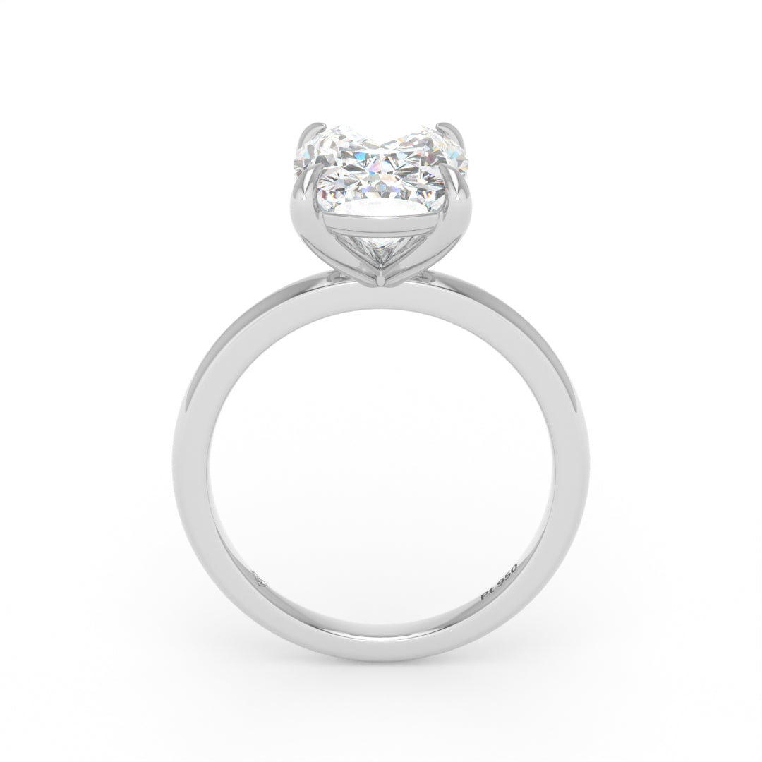 Noémie Solitaire Cushion Cut With Diamond Engagement Ring