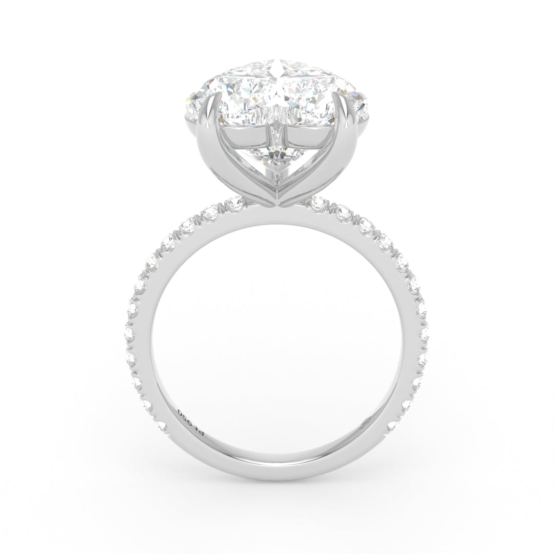 Abigail Heart With Diamond Band Engagement Ring