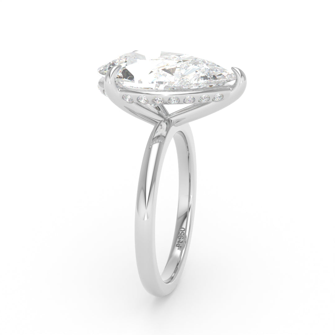 Léa Pear Cut Diamond With Hidden Halo Engagement Ring