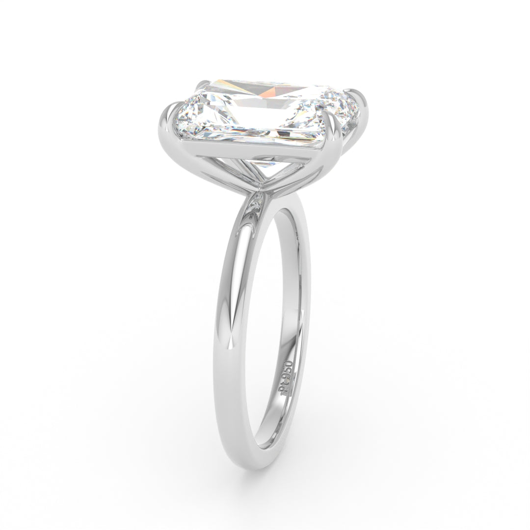 Noémie Solitaire Radiant Cut With Diamond Engagement Ring
