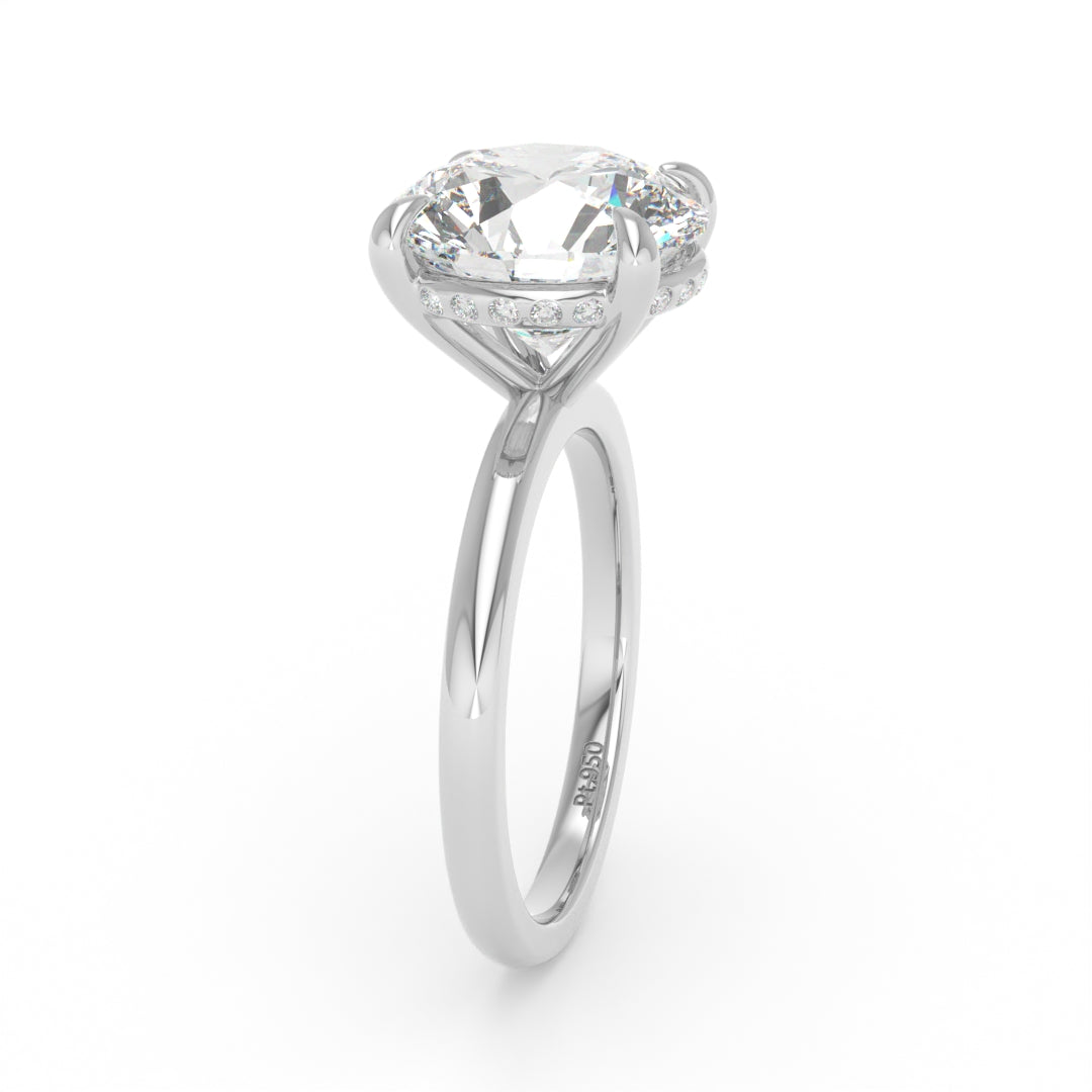 Léa Round Cut Diamond With Hidden Halo Engagement Ring