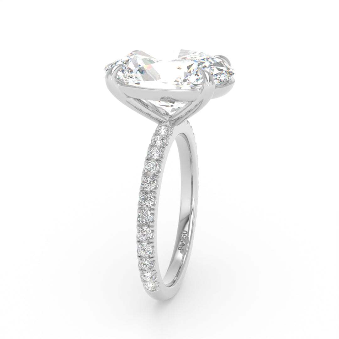 Abigail Oval With Diamond Band Engagement Ring