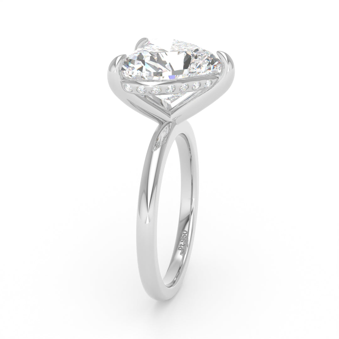Léa Heart Cut Diamond With Hidden Halo Engagement Ring
