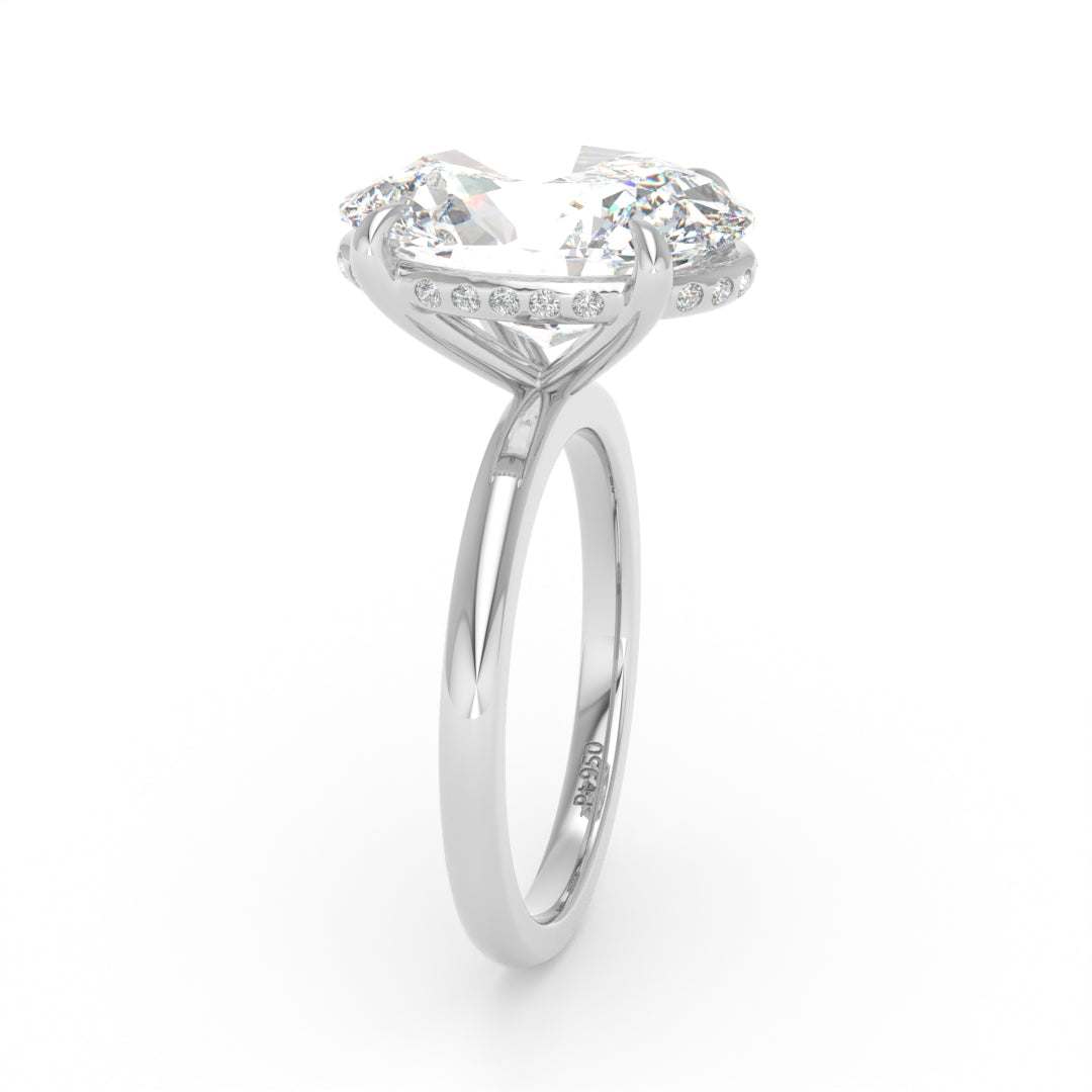 Léa Oval Cut Diamond With Hidden Halo Engagement Ring