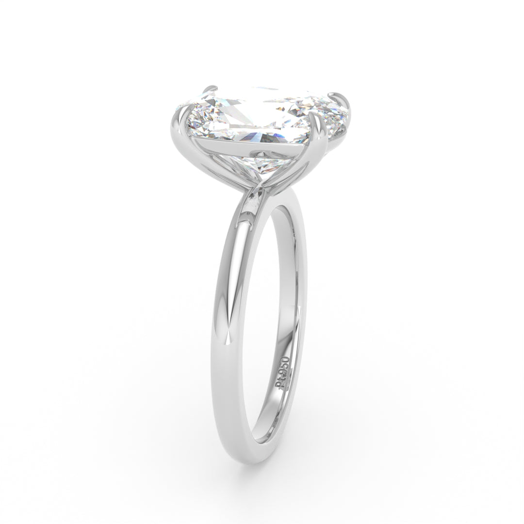 Noémie Solitaire Cushion Cut With Diamond Engagement Ring
