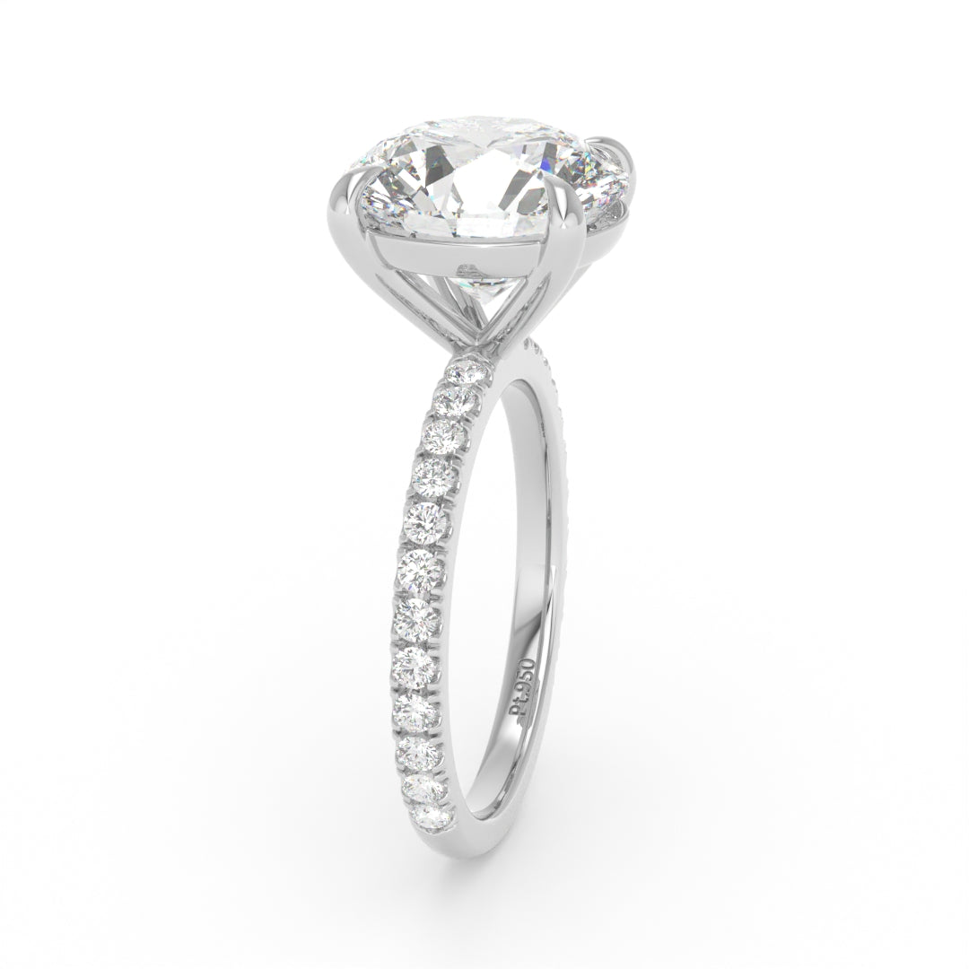 Abigail Round With Diamond Band Engagement Ring
