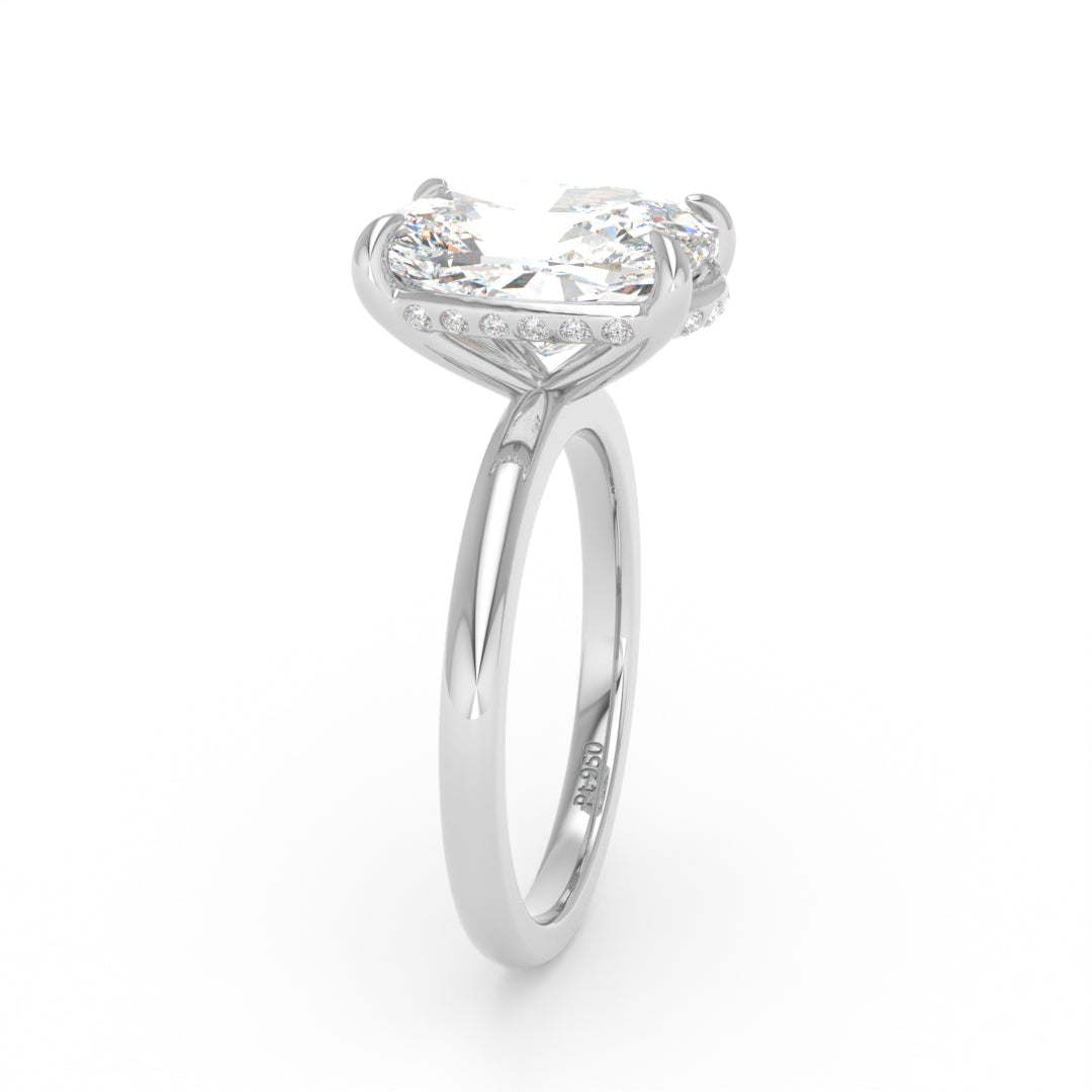 Léa Cushion Cut Diamond With Hidden Halo Engagement Ring