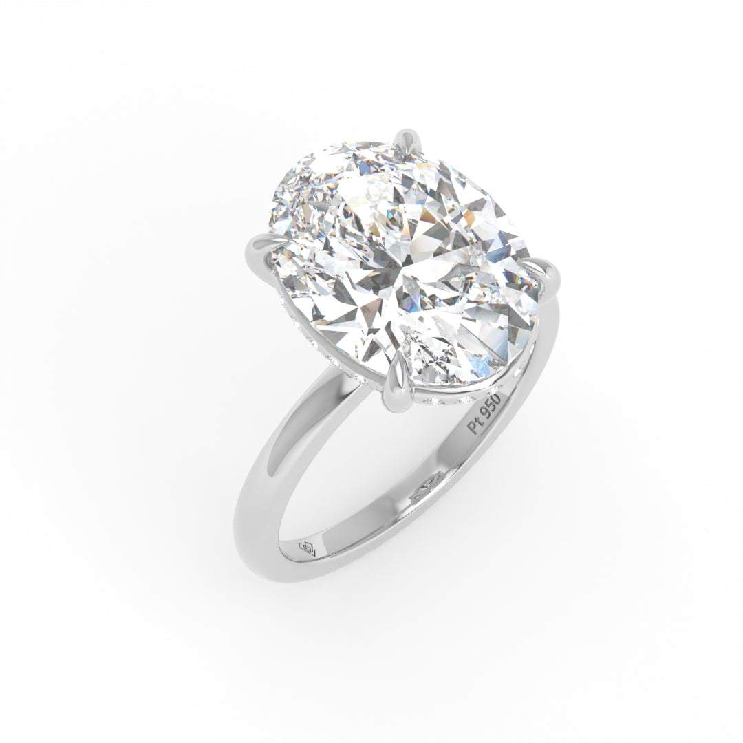 Léa Oval Cut Diamond With Hidden Halo Engagement Ring